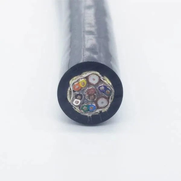 Underwater TPU Umbilical Cable – 2×75 Ω Coax + 5×2×0.2 mm² (24AWG), OD 11.8 mm