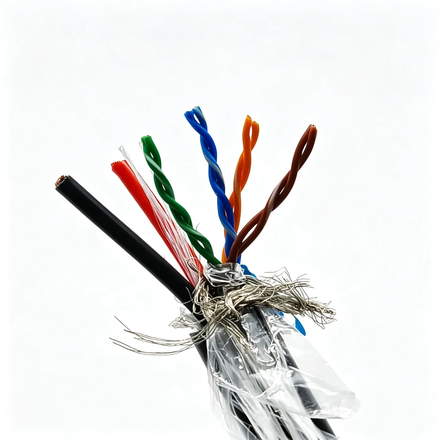 Watertight Optoelectric Cable 2×14AWG+STP CAT5, Double Shield, OD 10.8 mm