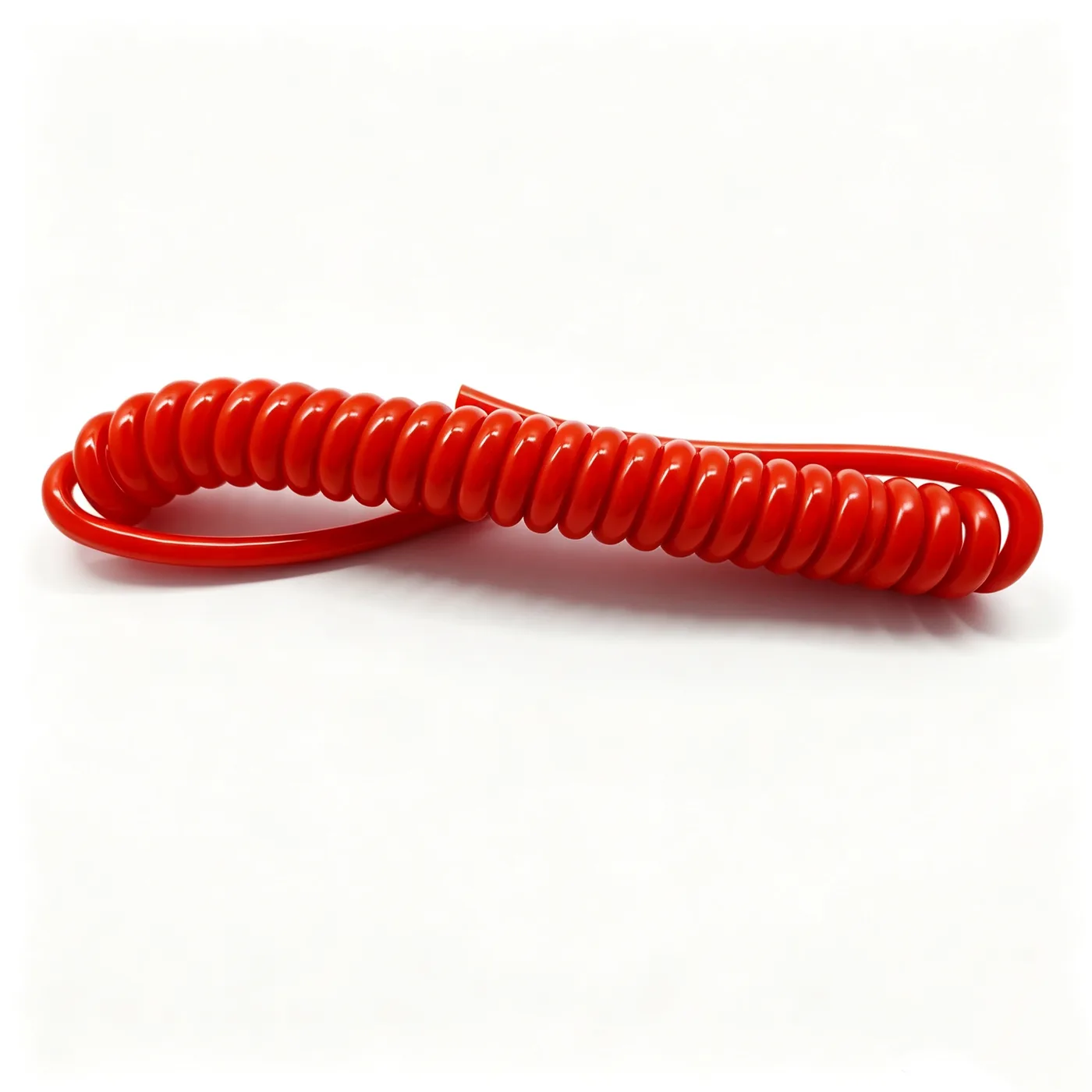 Spring Cable 2x3.2 mm2, PP Insulation, Red TPU Sheath, 9 mm, 40 mm Coil