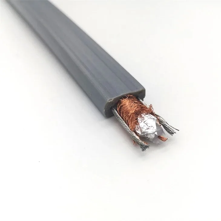 Elevator Traveling Cable with Coaxial 75-2 - Flat Construction, Two Steel Wires, 450/750 V