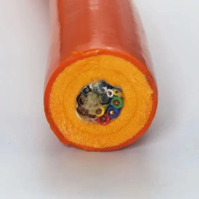 Orange Underwater Floating Cable 75 Ohm Coax + 6×14AWG