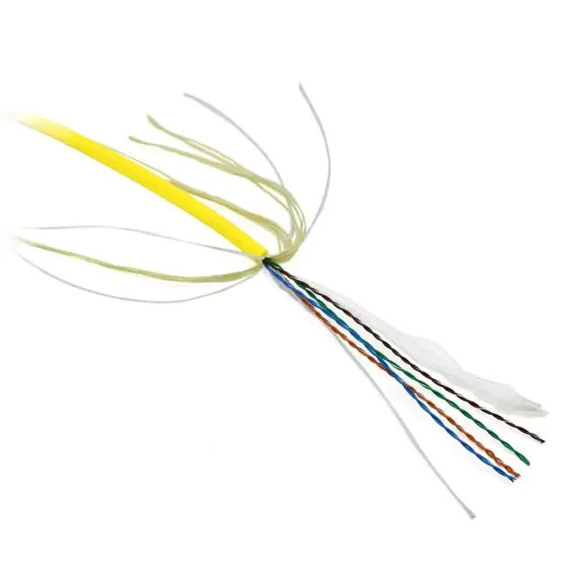 PDK81600-4x2x26AWG-150KG-DJ Yellow Neutrally Buoyant ROV Tether - 7.6 mm, 500 m