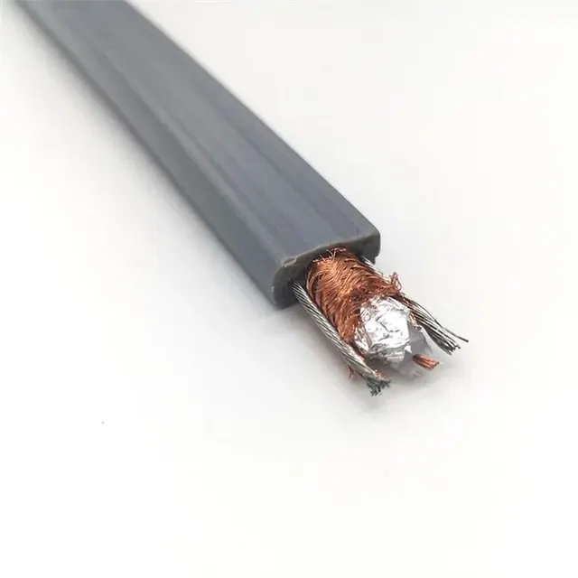 Elevator Traveling Cable with Coaxial 75-2 - Flat Construction, Two Steel Wires, 450/750 V