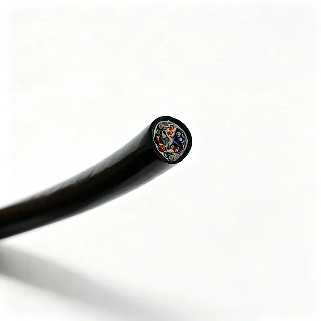 2×22AWG + STP CAT6 100 kg Longitudinally Watertight Optoelectric Cable, 8.4 mm