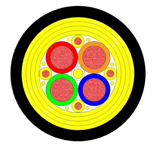 4×10 mm² + 4×1.0 mm² Tethered Balloon Cable, 10000 kg Breaking Load, 25 mm